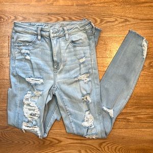 Super high rise jegging - super distressed